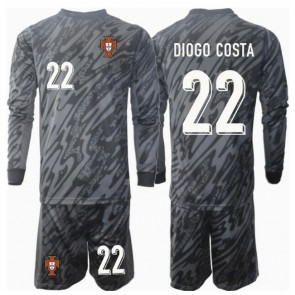 Portugal Diogo Costa #22 Golmanski Gostujuci Dres za Dječji EP 2024 Dugim Rukavima (+ kratke hlače)